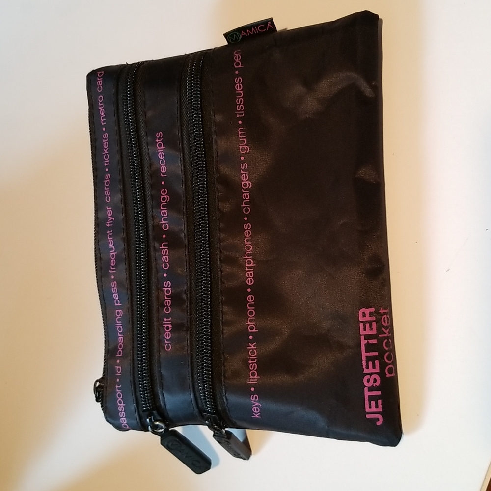 Jetsetter Pocket Black 3 Compartment Travel Bag